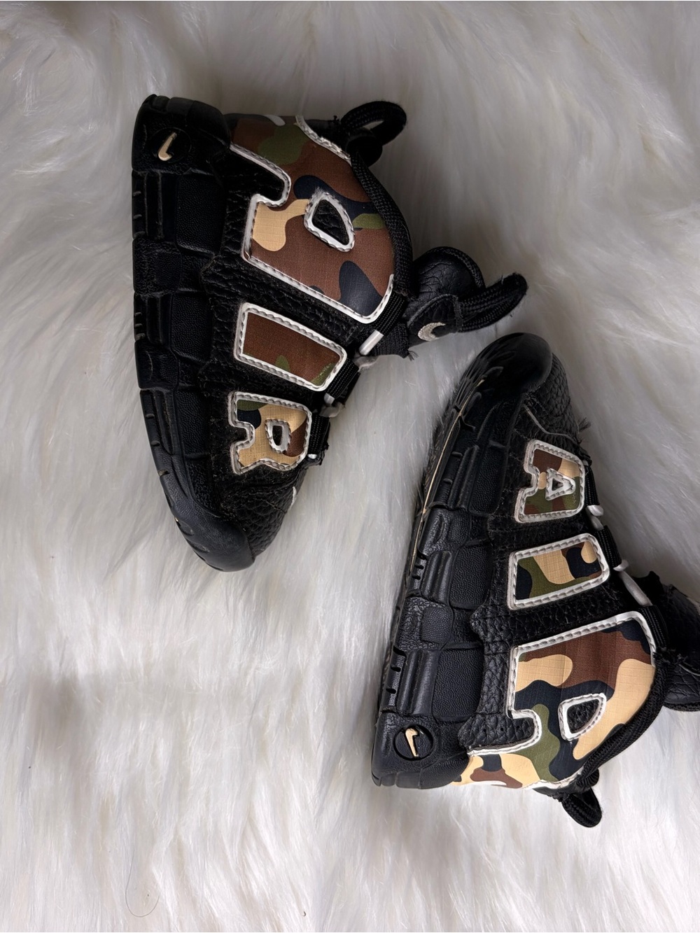 Toddler Air Jordan Black and Camo Sneakers Size 5C